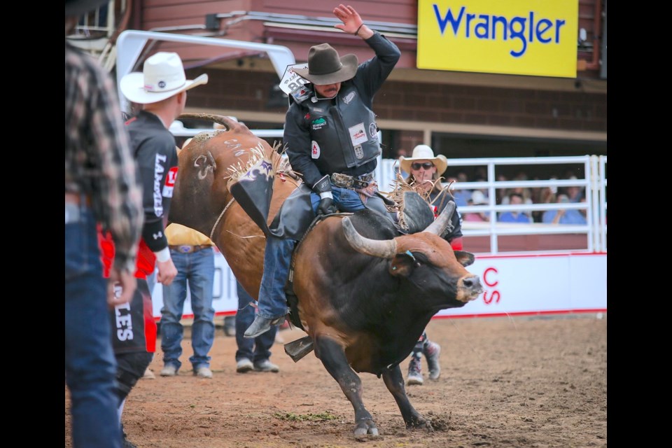 Rodeo rider at a bull-riding event